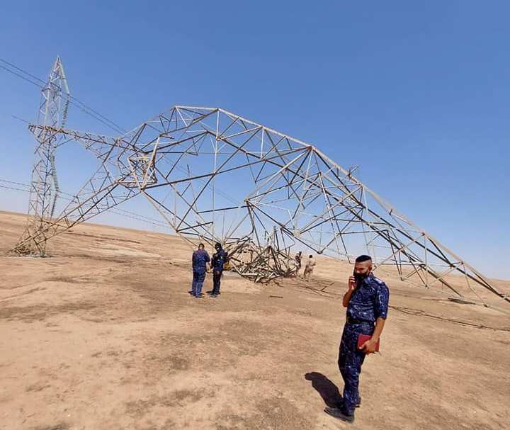 استهداف أبراج الكهرباء- الصورة من وزارة الكهرباء العراقية (1 يوليو 2021)