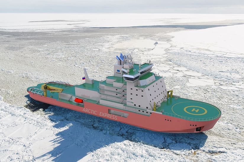 أول كاسحة جليد تعمل بالغاز المسال في بحر الشمال تابعة لشركة نورنيكل الروسية