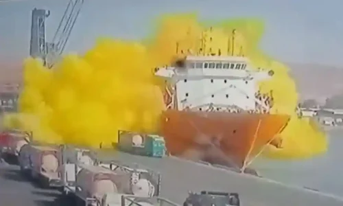 تسرب الغاز في ميناء العقبة الأردني