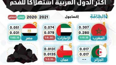 Photo of أكثر الدول العربية استهلاكًا للفحم.. المغرب والإمارات في الصدارة (إنفوغرافيك)