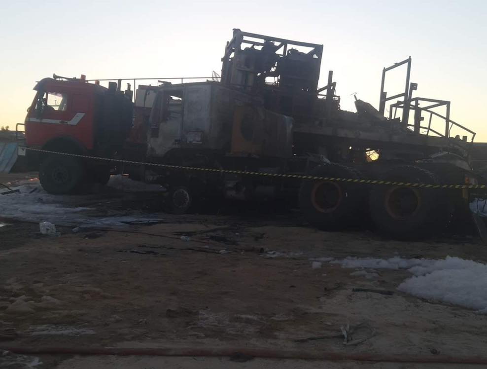حريق حقل الانتصار النفطي في ليبيا