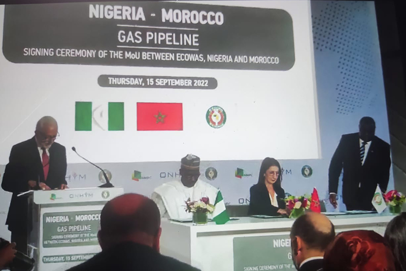 من مراسم توفيع اتفاقية تنفيذ مشروع أنبوب الغاز المعربي النيجيري