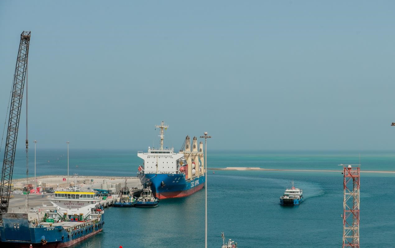 موانئ أبوظبي تعلن وصول أول شحنة إلى ميناء مغرق