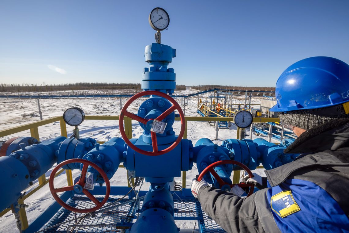 أحد خطوط الغاز الروسي التابعة لشركة غازبروم