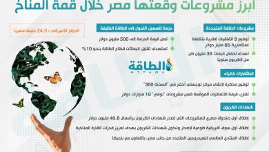 Photo of أبرز المشروعات الخضراء في مصر والاستثمارات الموقعة خلال كوب 27 (إنفوغرافيك)