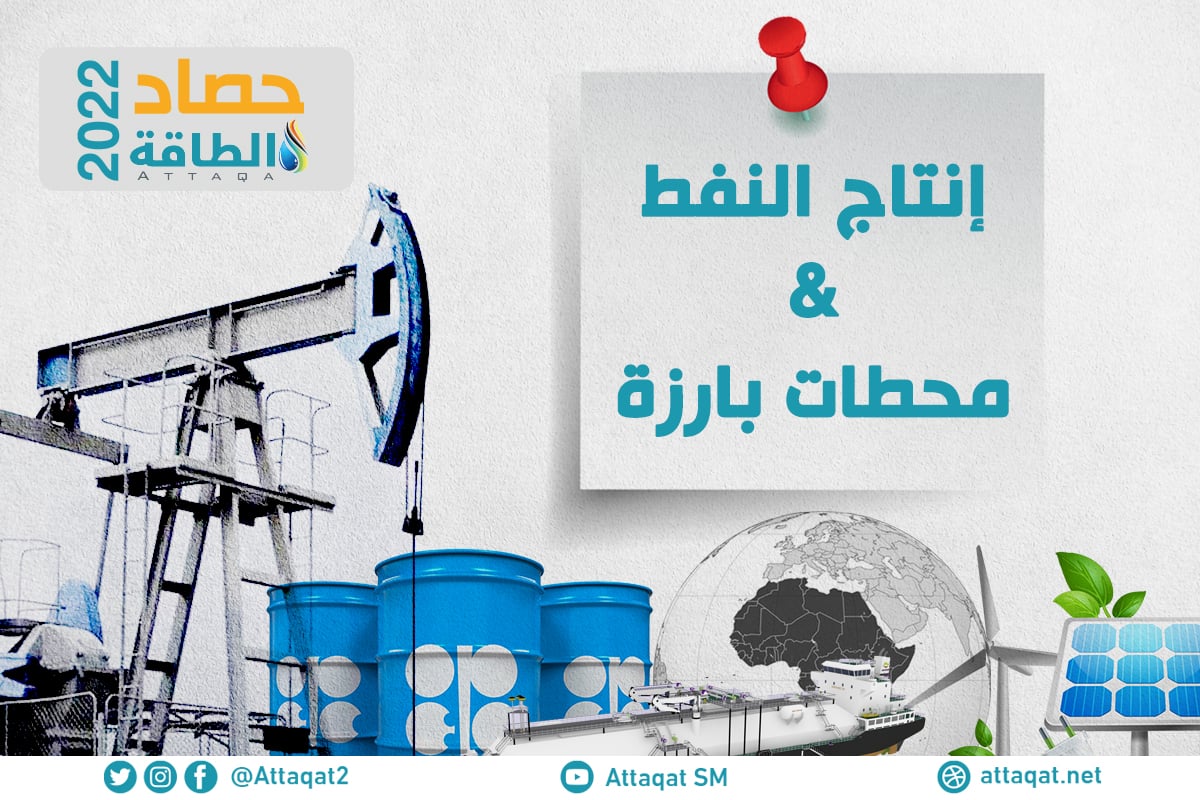 إنتاج النفط وصادراته في 2022