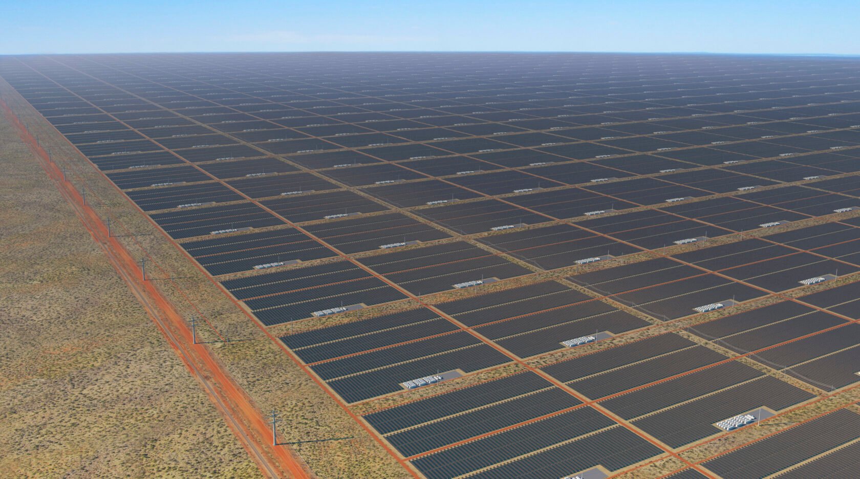أكبر مشروع للطاقة الشمسية وتخزين البطاريات في العالم مشروع باور لينك