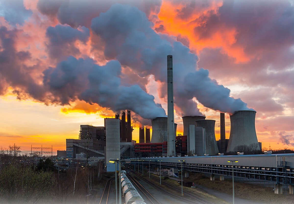 انبعاثات الكربون من محطة كهرباء تعمل الفحم