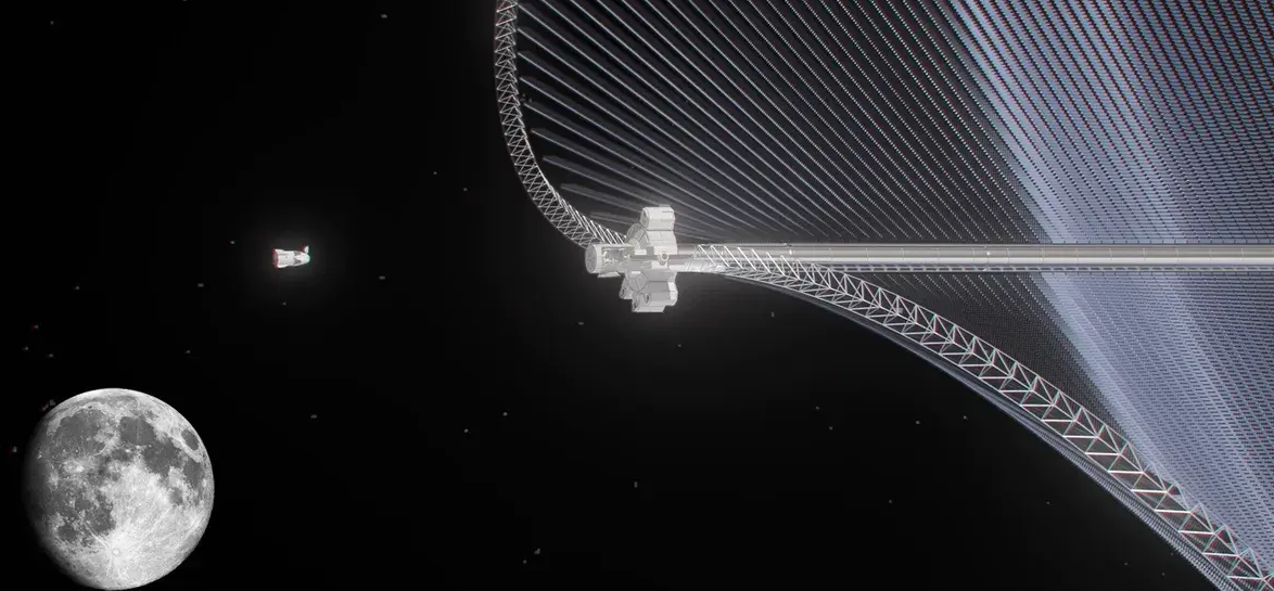 رسم تصوري لمحطة طافة شمسية فضائية