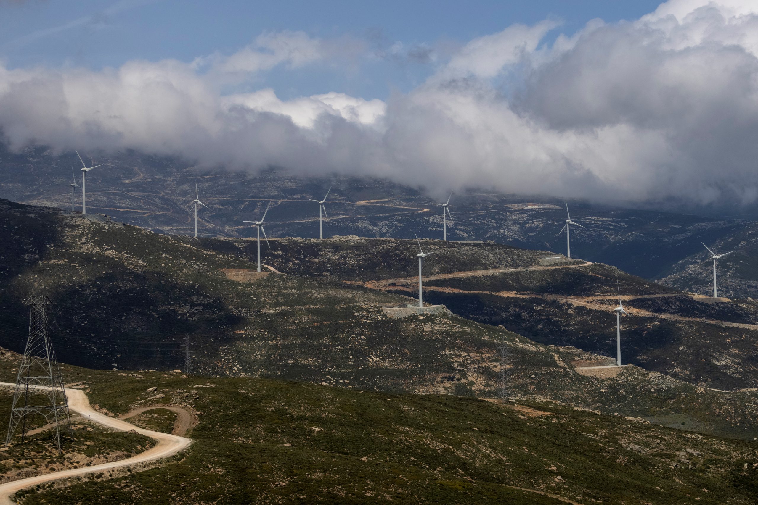 أحد مشروعات طاقة الرياح في اليونان