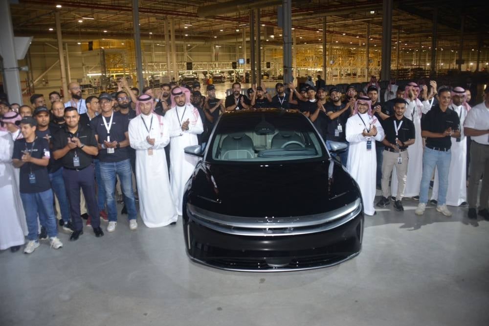 من مراسم تدشين لوسيد أول مصنع سيارات كهربائية في السعودية