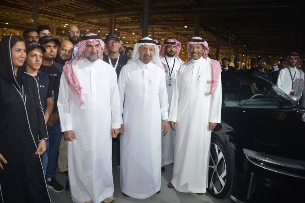 من مراسم تدشين لوسيد أول مصنع سيارات كهربائية في السعودية