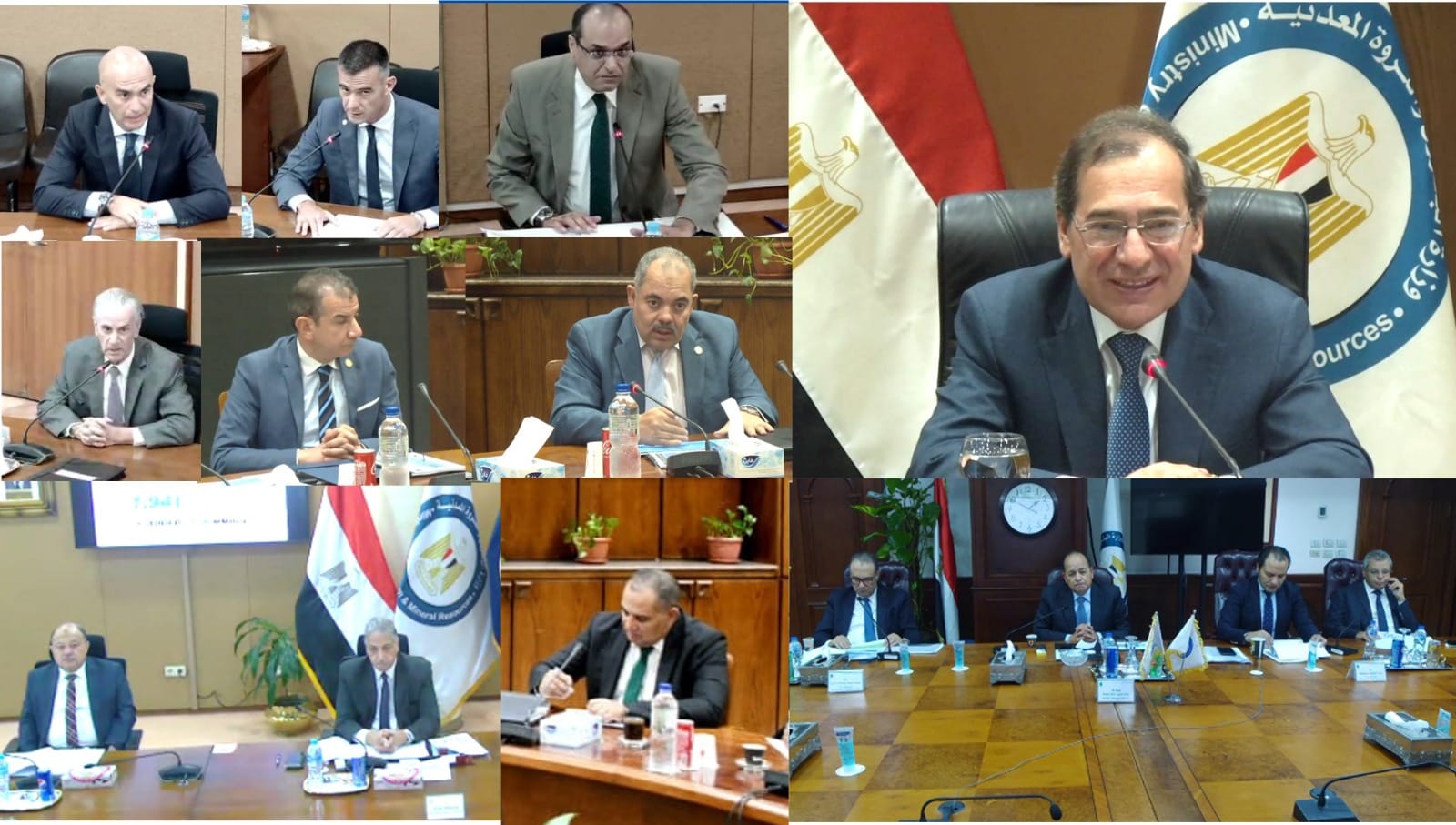 جانب من اجتماع وزير البترول المصري مع شركتي عجيبة والفرعونية