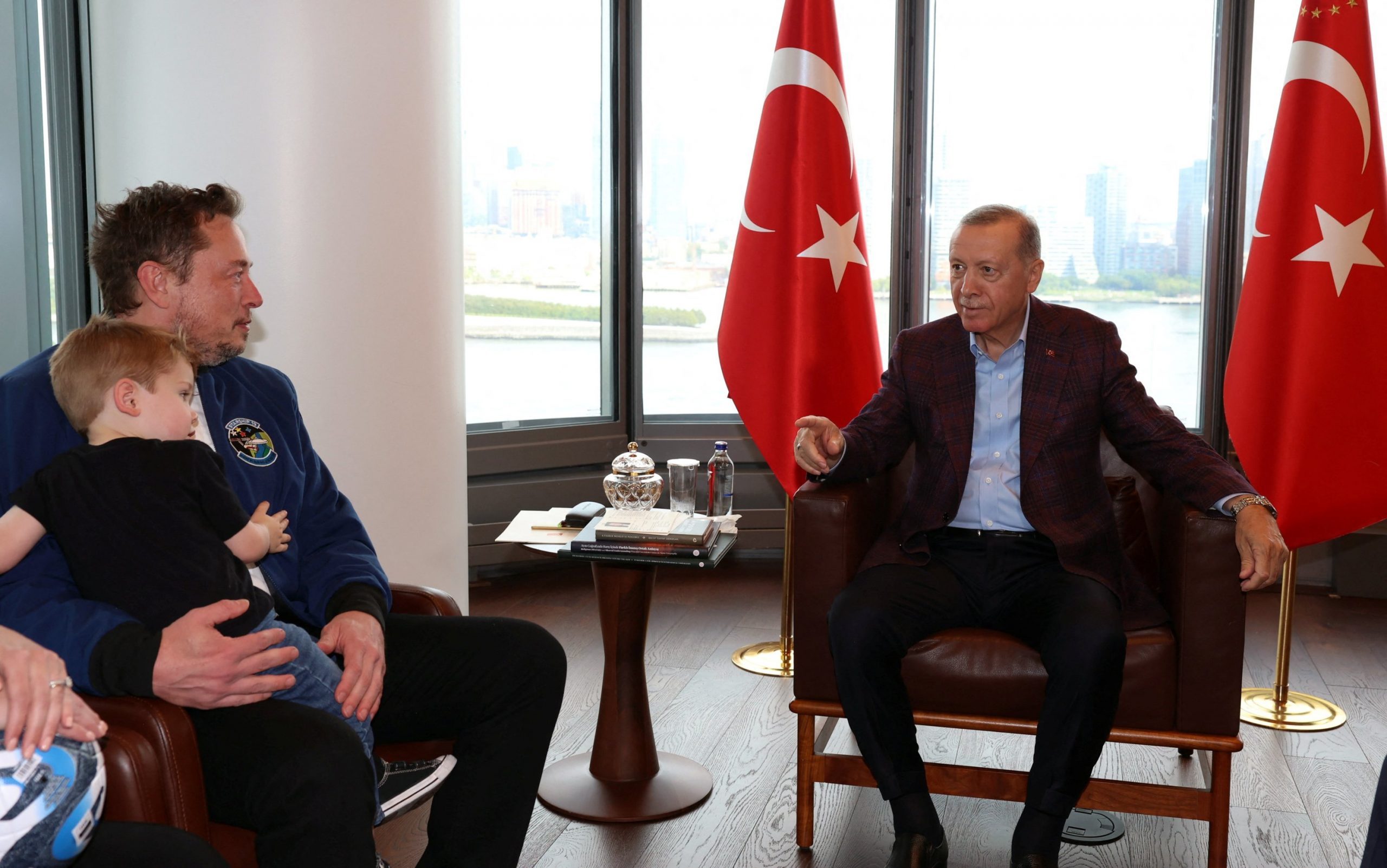 لقاء الرئيس التركي رجب طيب أردوغان مع رئيس تيسلا إيلون ماسك