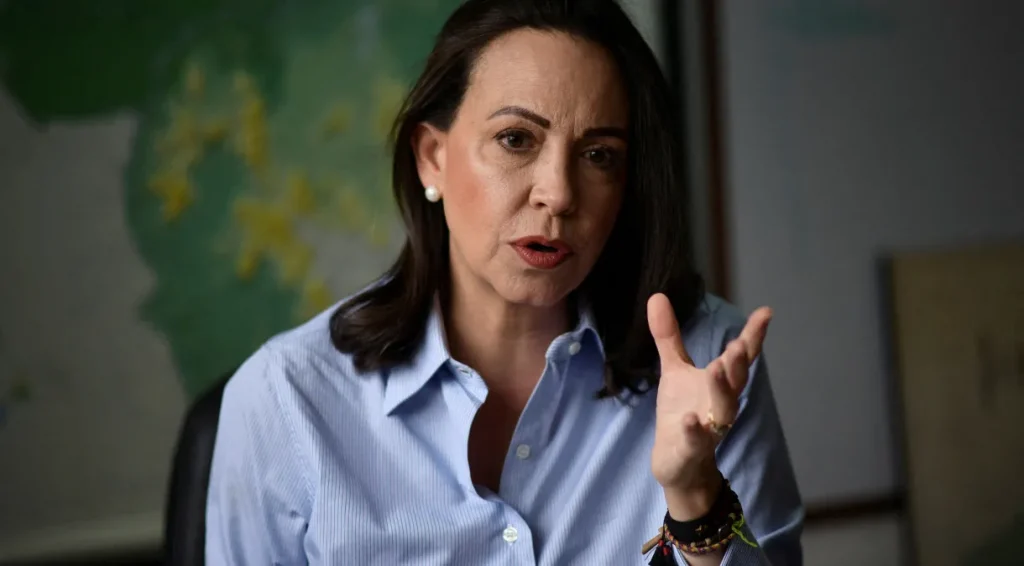 المعارضة ماريا كورينا ماتشادو، في الانتخابات التمهيدية للانتخابات الرئاسية في فنزويلا