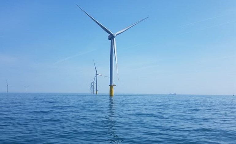 إحدى مزارع طاقة الرياح البحرية في بريطانيا