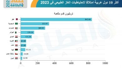 Photo of أكثر 10 دول عربية امتلاكًا لاحتياطيات الغاز الطبيعي خلال 2023 (إنفوغرافيك)