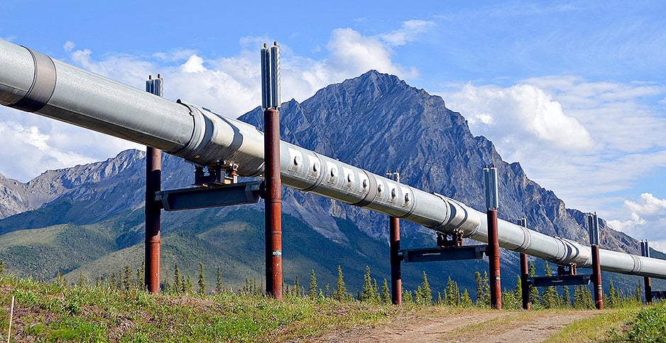 جانب من خط أنابيب ترانس ماونتن النفطي في كندا 