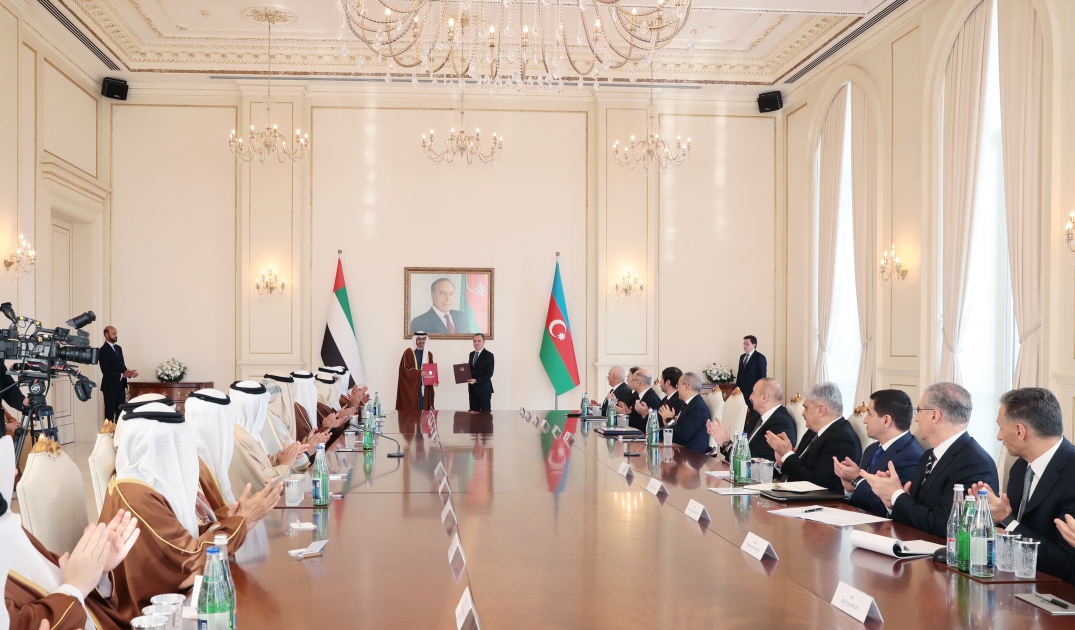 من مراسم تبادل مذكرات التفاهم بين الإمارات وأذربيجان