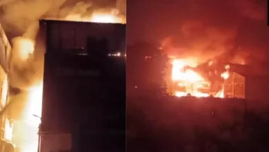 Photo of حريق هائل يلتهم شركة نفطية في الهند (فيديو)