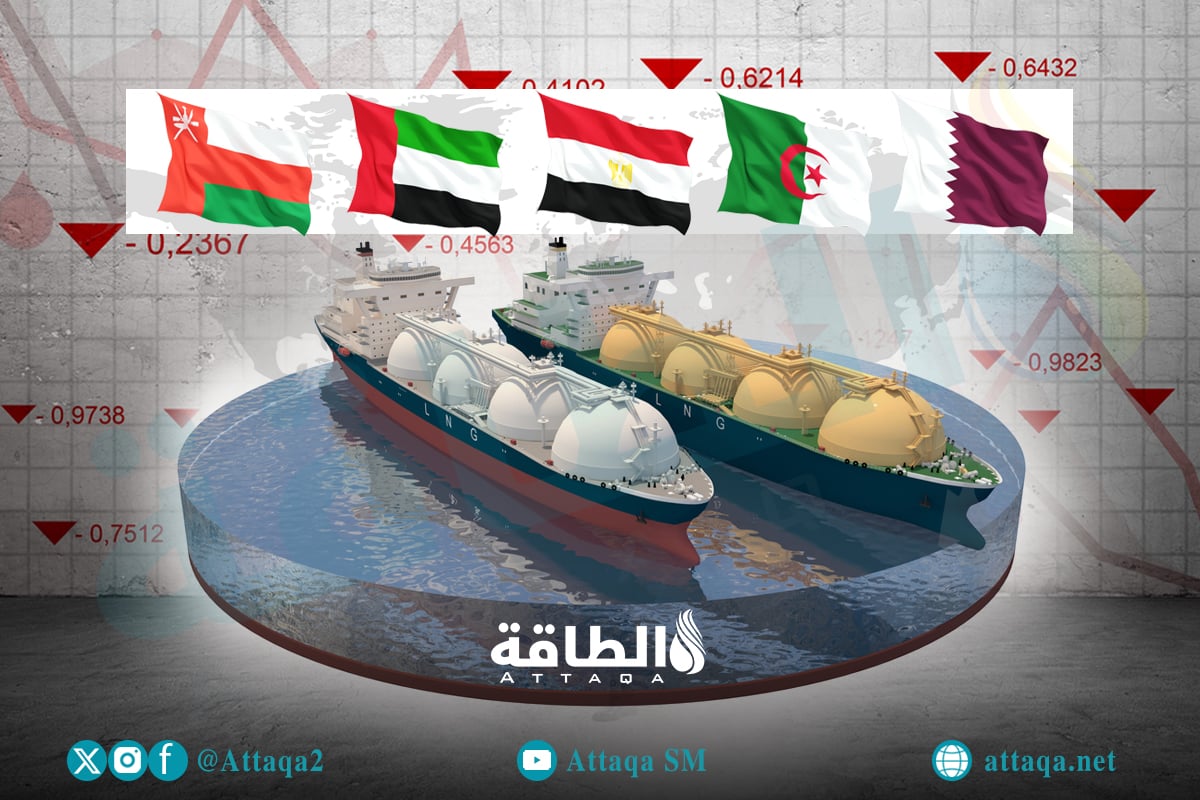صادرات الغاز المسال العربية في 2023
