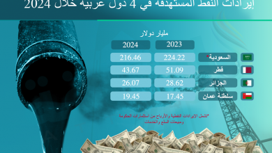 Photo of إيرادات النفط المستهدفة لـ4 دول عربية في 2024 (إنفوغرافيك)