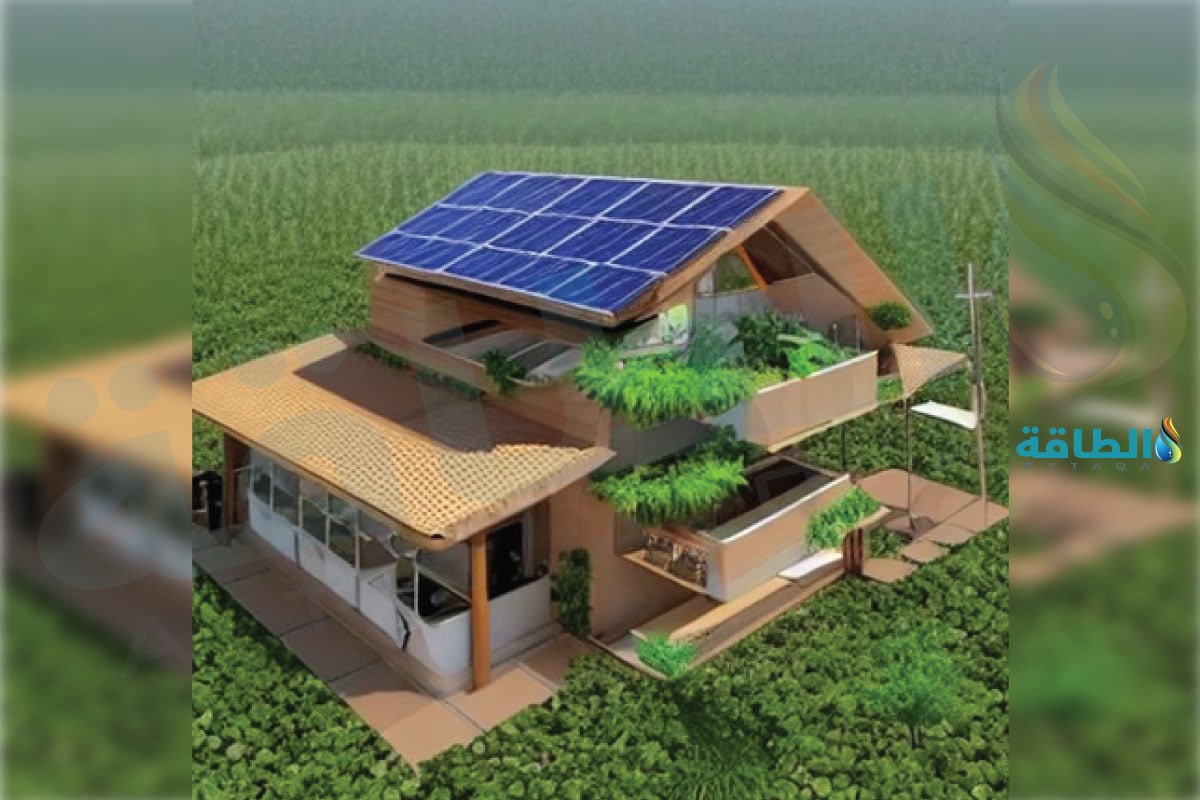 تصميم لإحدى محطات الطاقة الشمسية على الأسطح