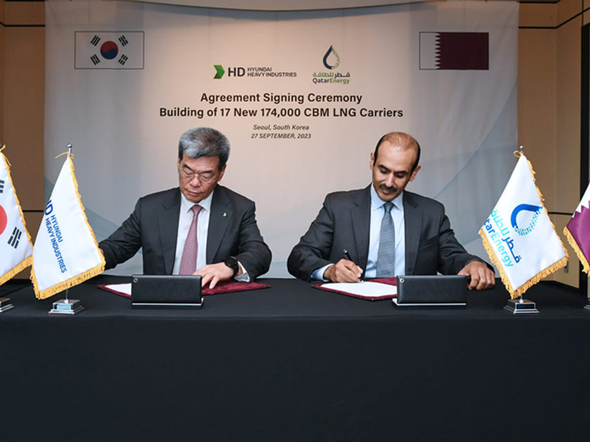 توقيع اتفاق الناقلات بين الشركة القطرية والشركة الكورية الجنوبية 