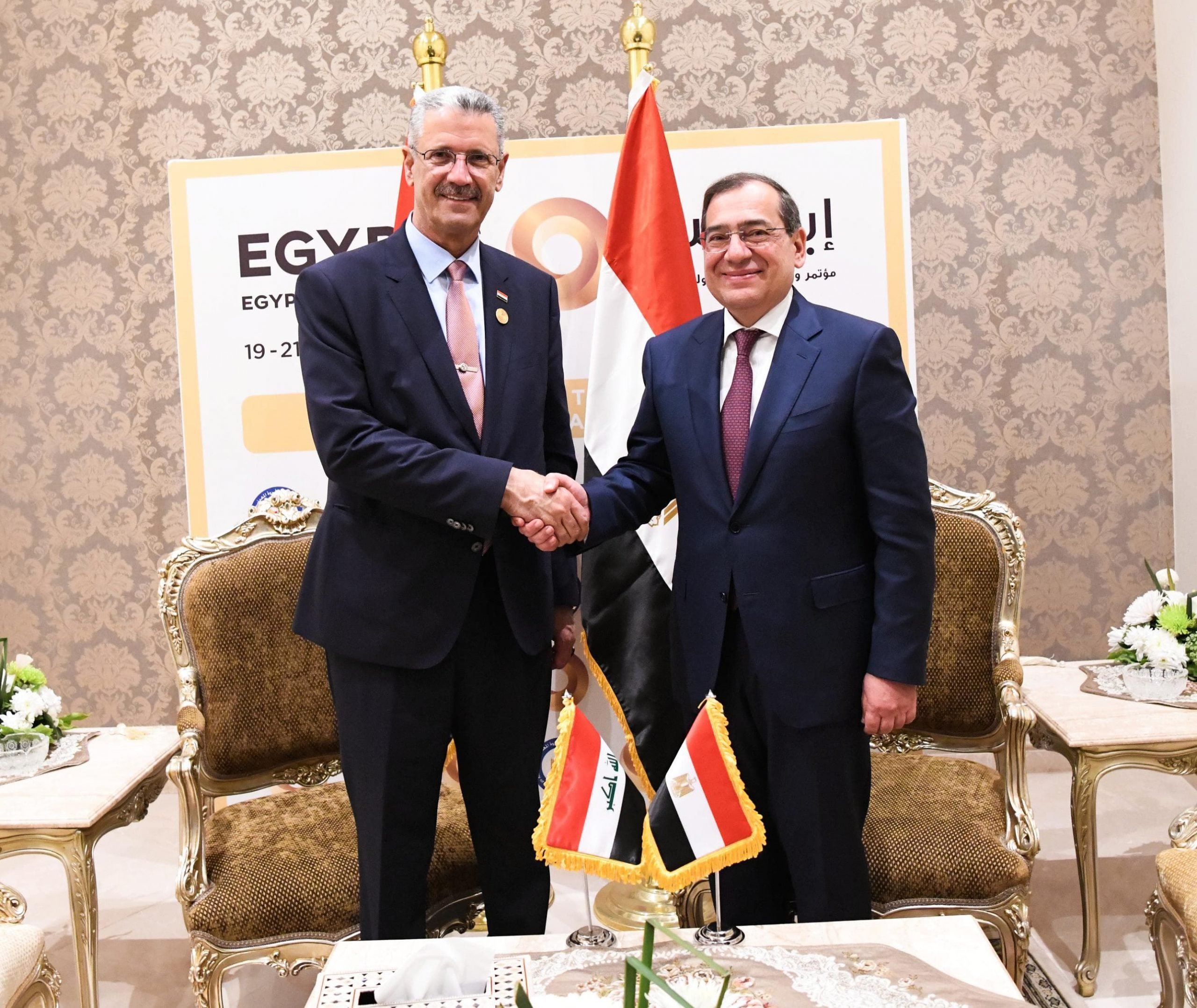 جانب من لقاء وزير البترول المصري مع وزير النفط العراقي
