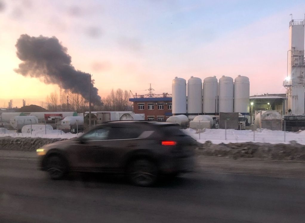 حريق مصفاة نفط في روسيا