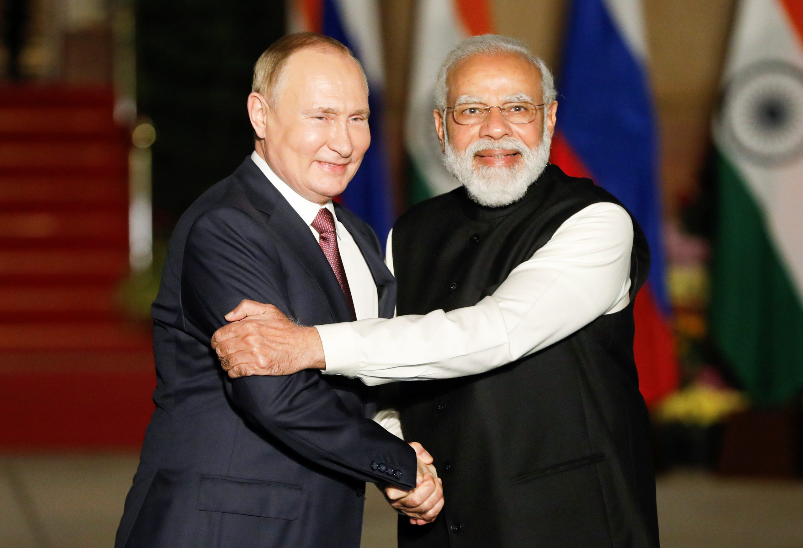 رئيس الوزراء الهندي نارينرا مودي والرئيس الروسي فلاديمير بوتين