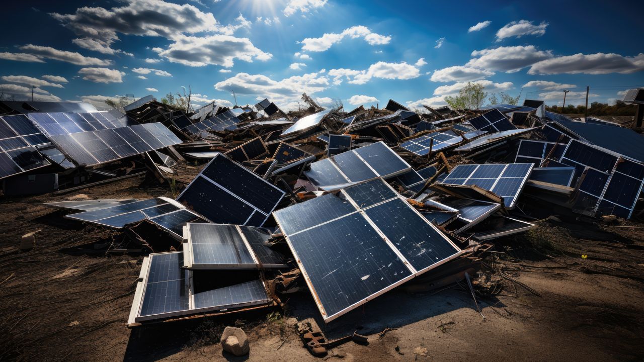 النفايات الإلكترونية من الطاقة الشمسية
