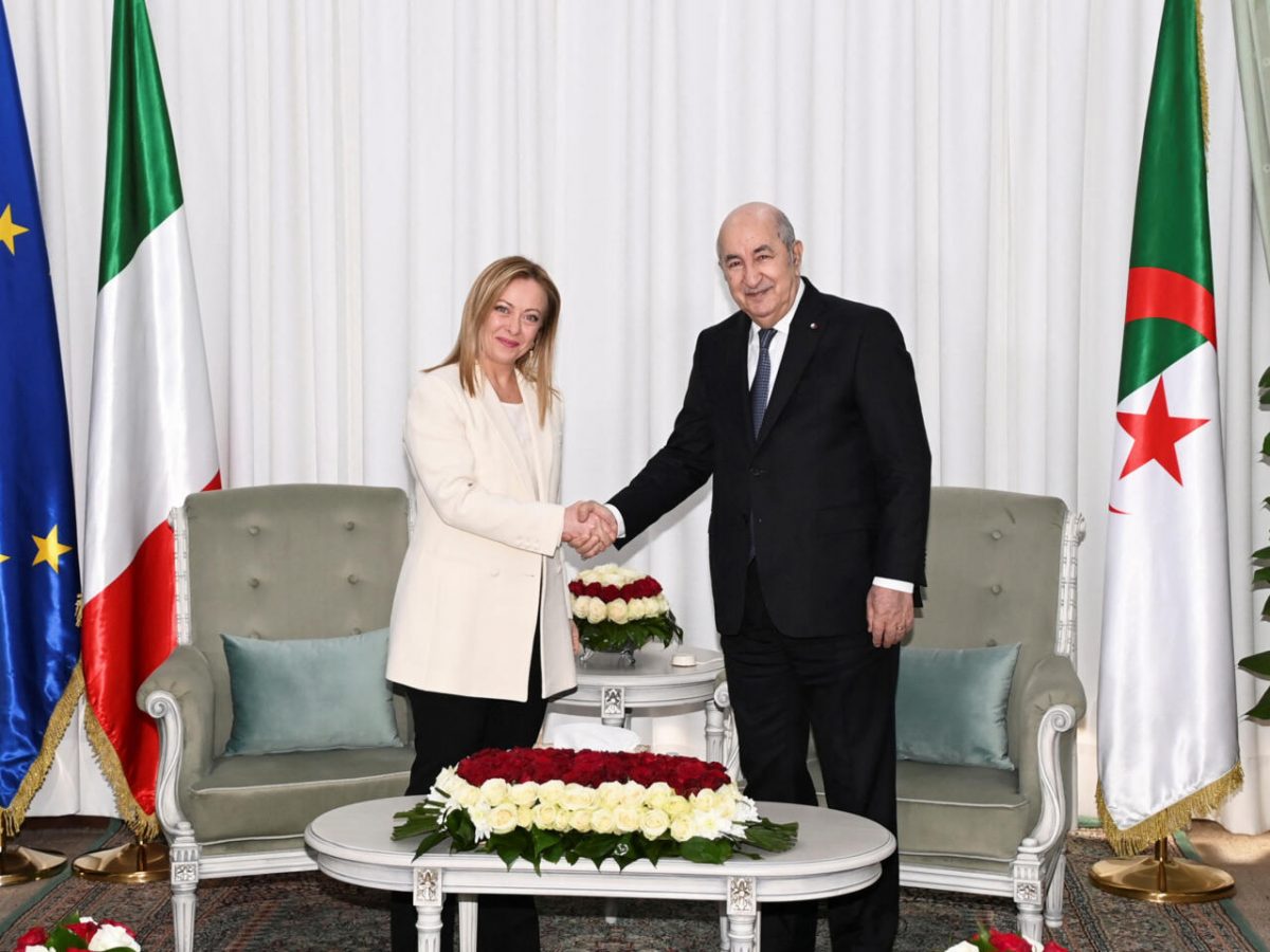 رئيسة الوزراء الإيطالية جورجيا ميلوني في استضافة الرئيس الجزائري عبد المجيد تبون يناير 2024 