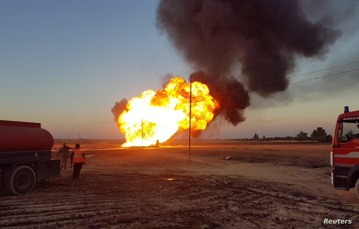 حريق في خط لنقل النفط الخام السوري