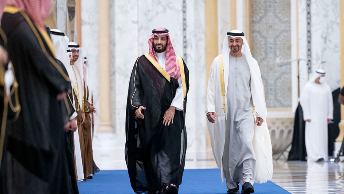 الشيخ محمد بن زايد يستقبل ولي عهد السعودية بأبوظبي