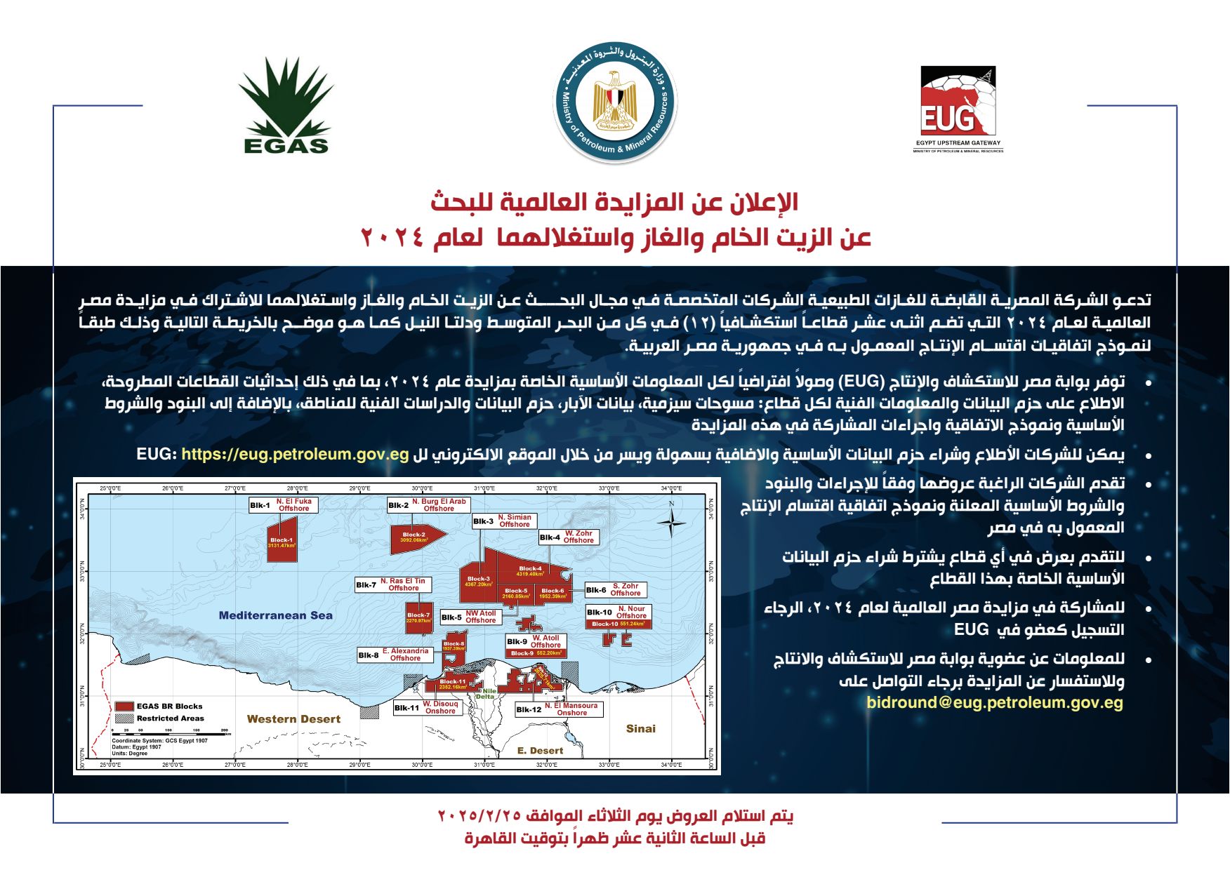 مزايدة التنقيب عن النفط والغاز في مصر