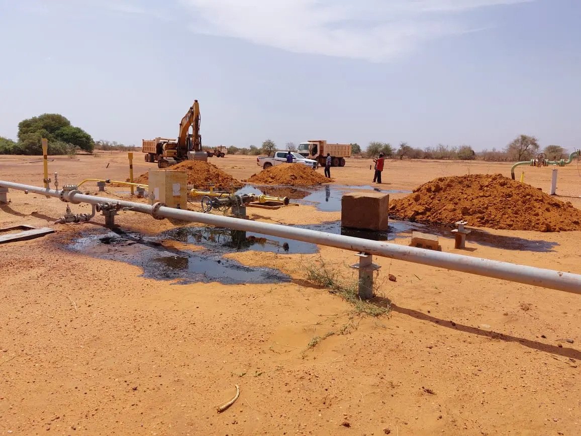 جانب من عميات تخريب في حقل بليلة النفطي في السودان