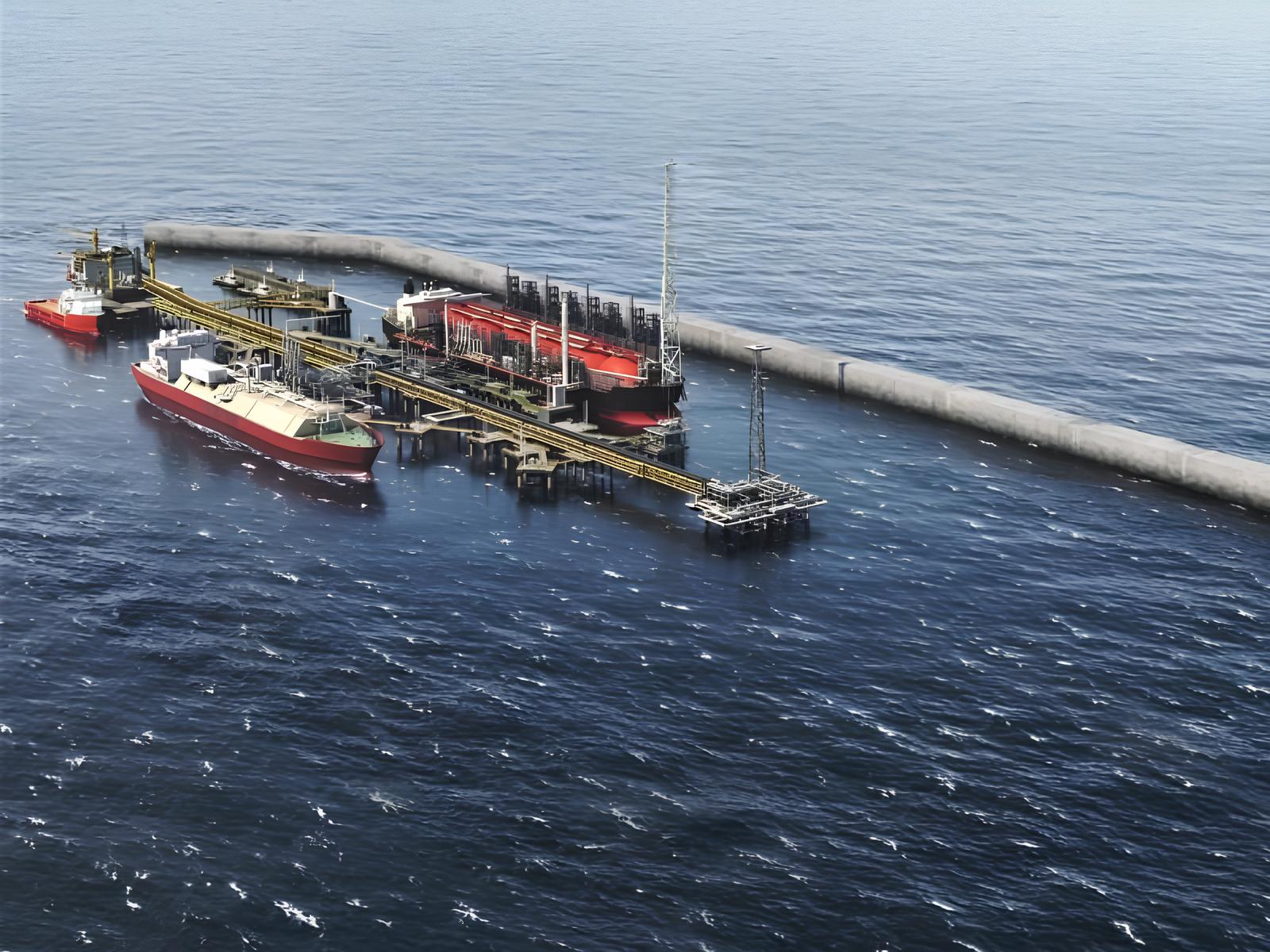 سفينة حفر في أحد حقول الغاز في موريتانيا