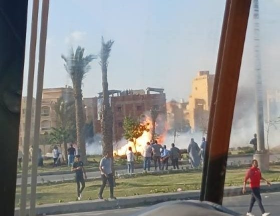 حريق ناتج عن انفجار خط غاز في مصر