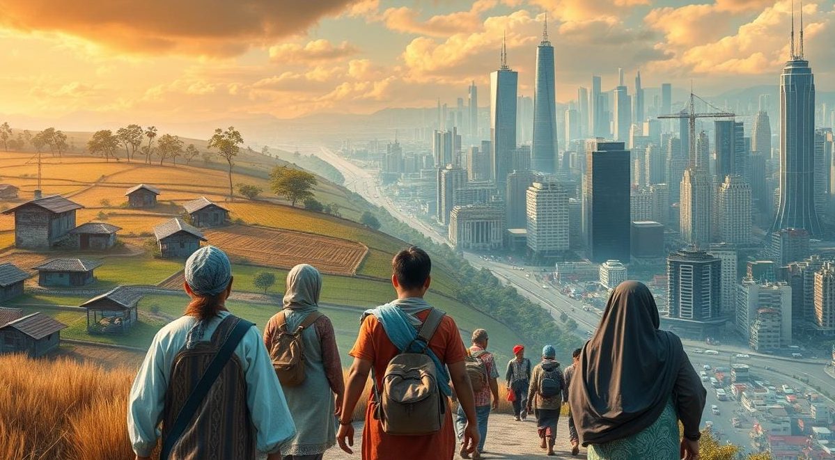 صورة تعبيرية ترمز إلى الهجرة من الريف إلى المدن
