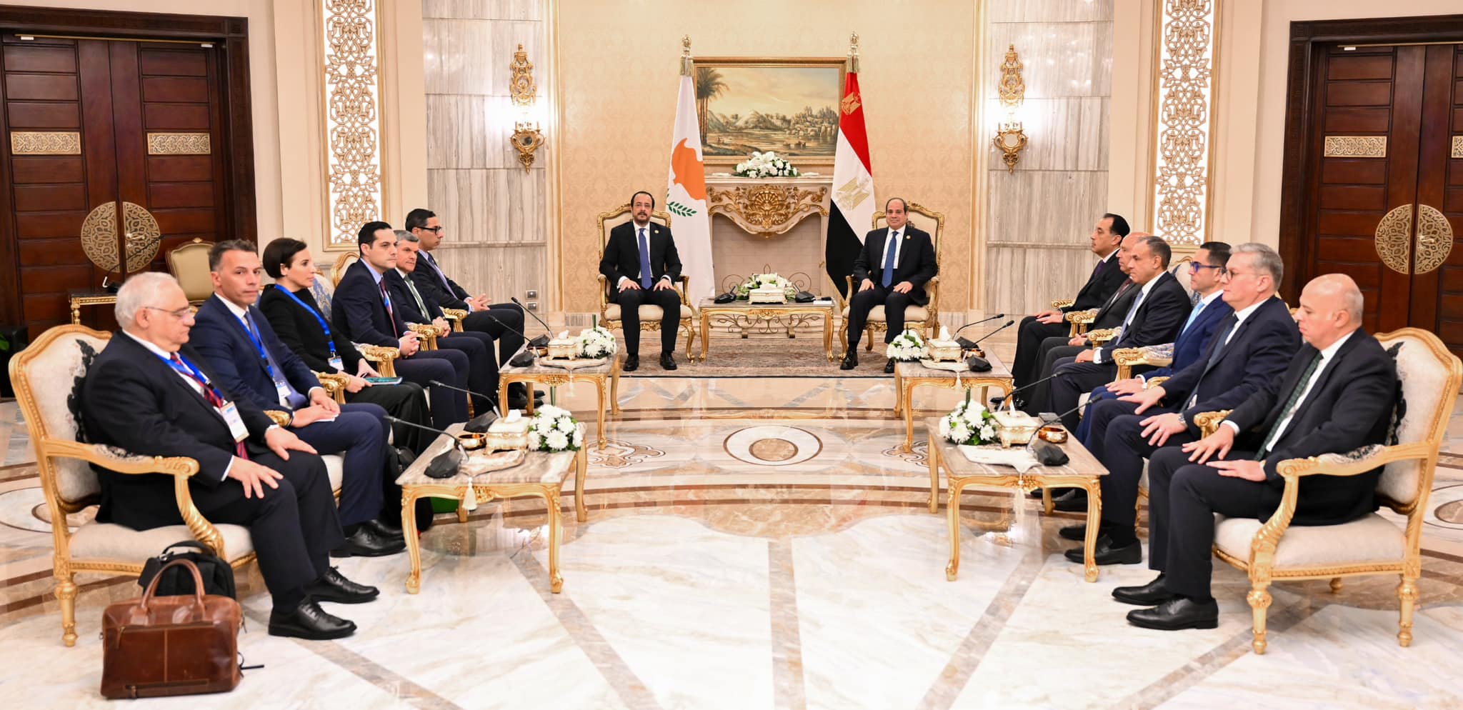 الرئيسان المصري عبد الفتاح السيسي والقبرصي نيكوس كريستودوليديس