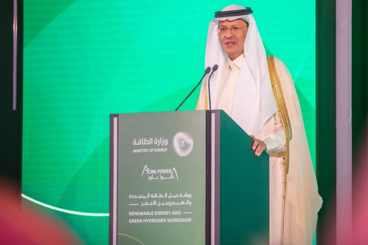 جانب من مشاركة وزير الطاقة السعودي في ورشة العمل الدولية