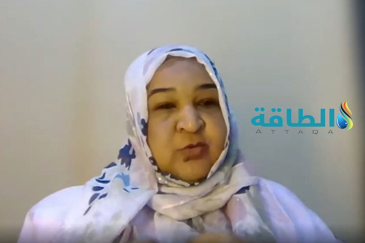 الخبيرة السعودية الدكتورة تماضر صالح خلال ندوة عن قياس البصمة الكربونية