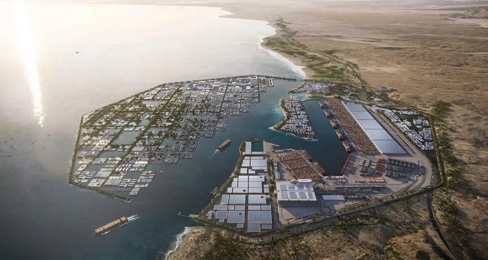 موقع مشروع نيوم للهيدروجين الأخضر في السعودية