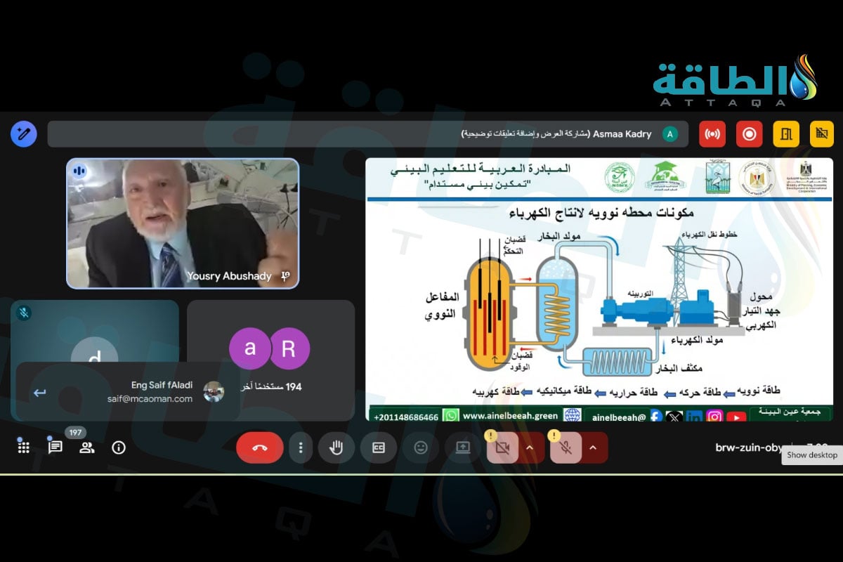 الدكتور يسري أبو شادي خلال مشاركته في ندوة نظمتها وزارة البيئة المصرية حول مستقبل الطاقة النووية