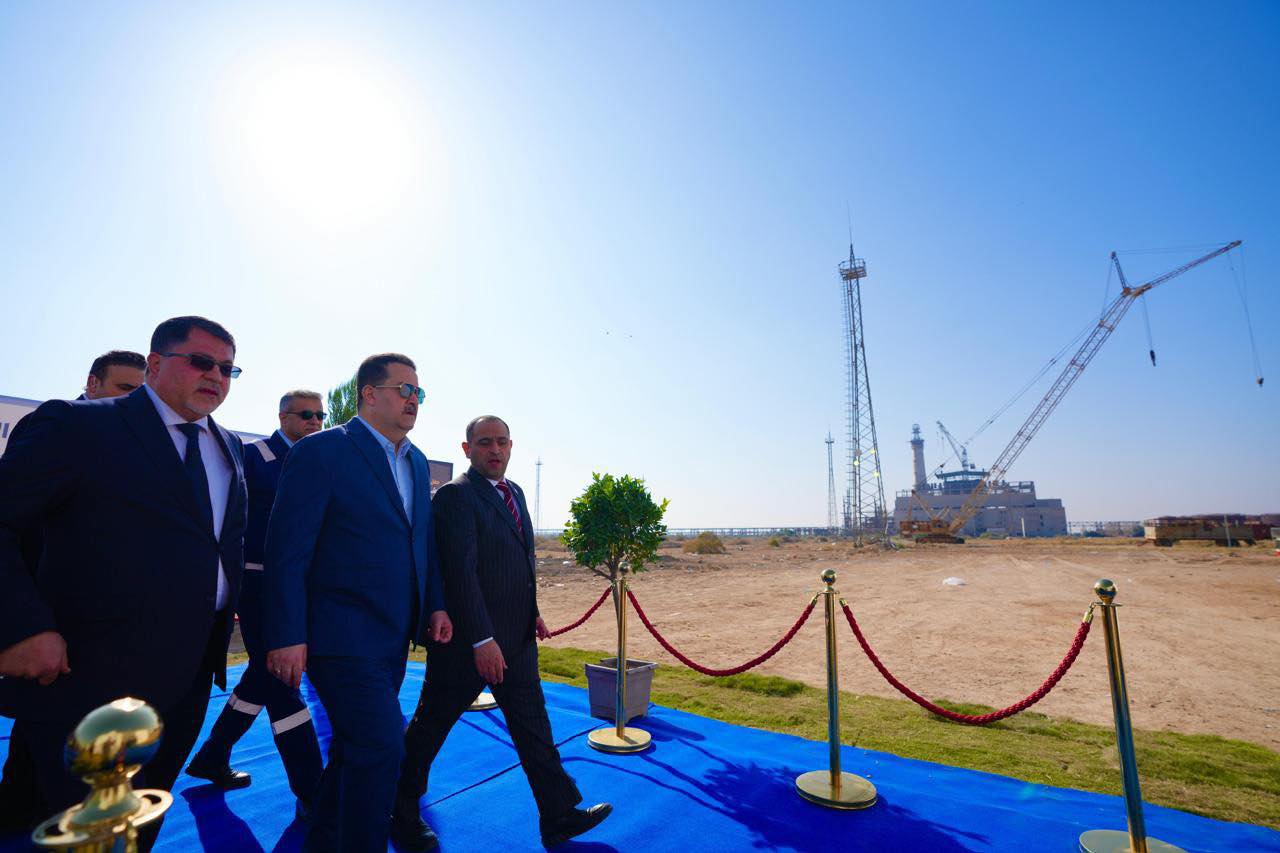 من مراسم إطلاق أعمال تنفيذ مشروع محطة كهرباء اليوسفية- الصورة من حساب رئيس الوزراء العراقي (19 نوفمبر 2025)