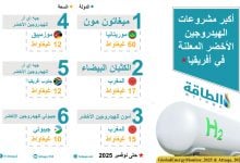 Photo of أكبر مشروعات الهيدروجين الأخضر في أفريقيا.. سيطرة عربية (إنفوغرافيك)
