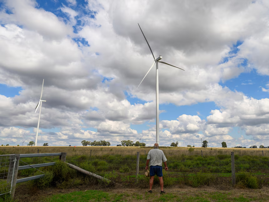 مزرعة وامبو للرياح في منطقة دايموندي بأستراليا