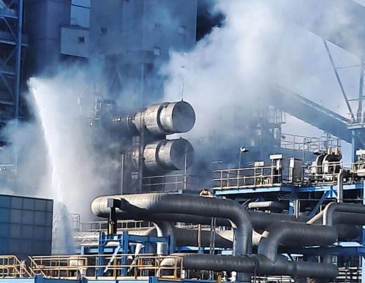 حريق محطة لتوليد الكهرباء بالفحم في كوريا الجنوبية