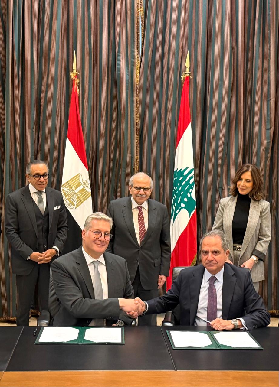 جانب من مراسم توقيع اتفاقية تصدير الغاز المصري إلى لبنان